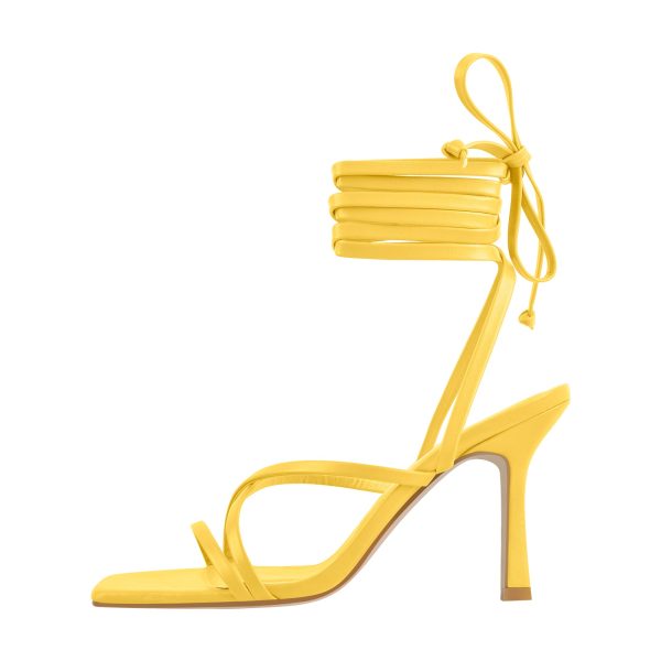Ankle Strap Square Toe Stiletto Sandals - Image 6
