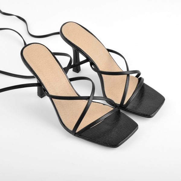 Ankle Strap Square Toe Stiletto Sandals - Image 2