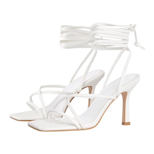 Ankle Strap Square Toe Stiletto Sandals - Image 5