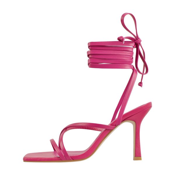 Ankle Strap Square Toe Stiletto Sandals - Image 10