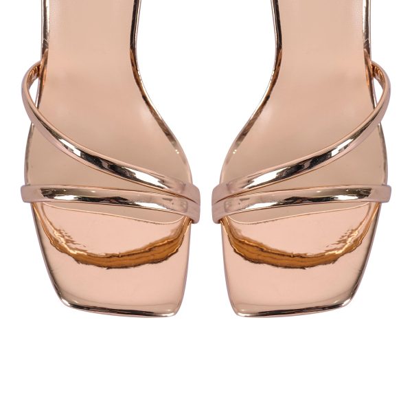 Square Toe Ankle Strap Clear Heel Sandals - Image 8