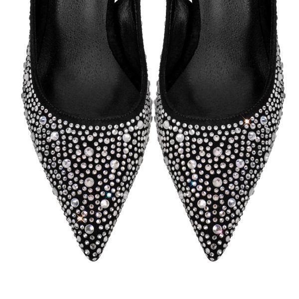 Rhinestone Pointed Toe Slingback High Heel Pumps - Image 7