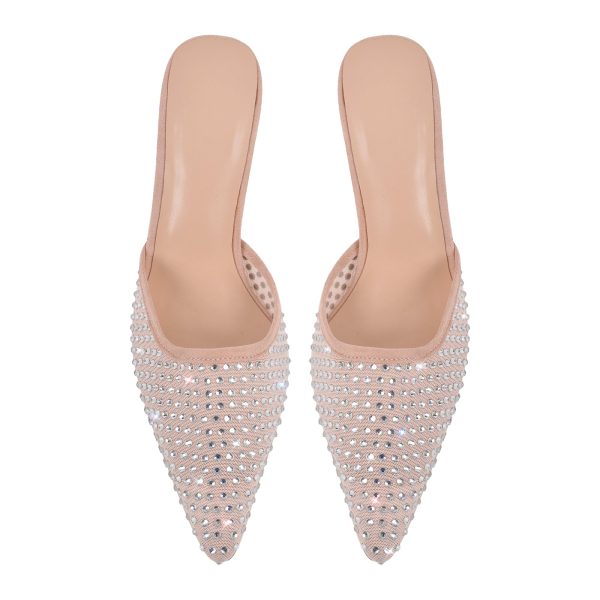 Pointed Toe Rhinestone Slip On Mules - Image 14