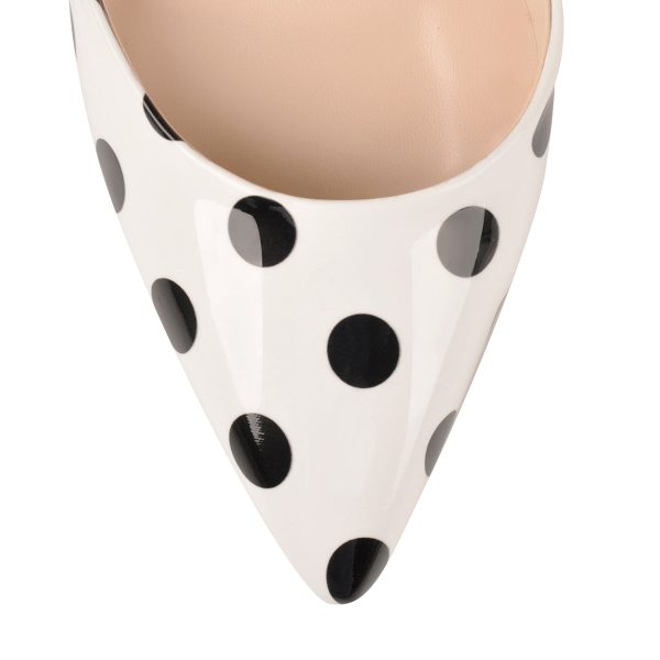Polka Dot Transparent Ankle Straps Stiletto Pumps - Image 3