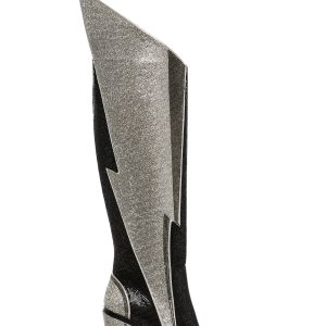 Sheriff Shine Knee High Boots - Noir Ziggy