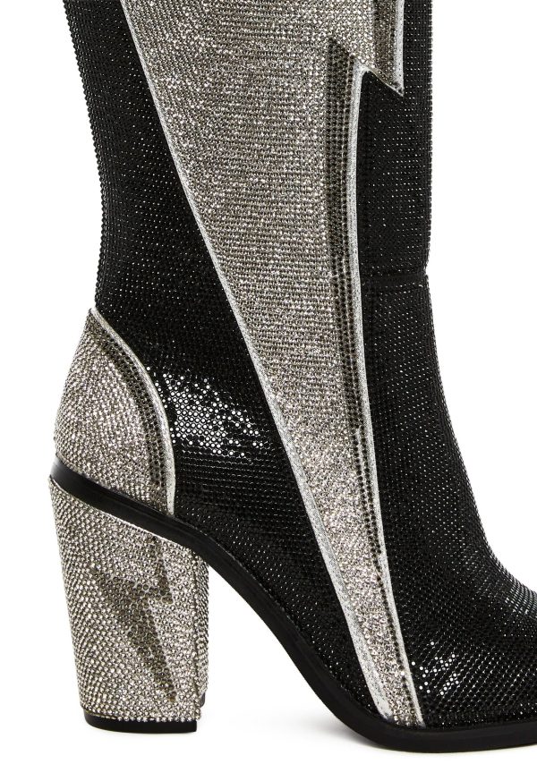 Sheriff Shine Knee High Boots - Noir Ziggy - Image 2