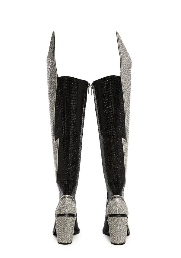 Sheriff Shine Knee High Boots - Noir Ziggy - Image 4
