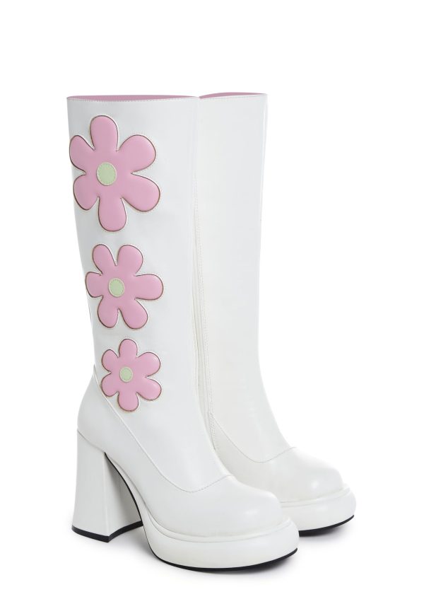 Groovy Shindig Platform Boots - White - Image 3