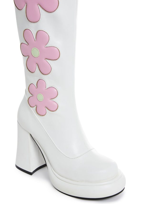 Groovy Shindig Platform Boots - White - Image 2