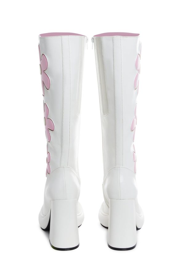 Groovy Shindig Platform Boots - White - Image 4
