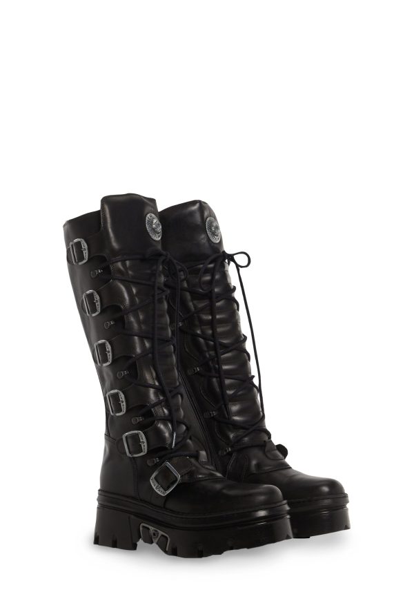 M-WALL272-S1 Leather Knee High Boots - Image 4