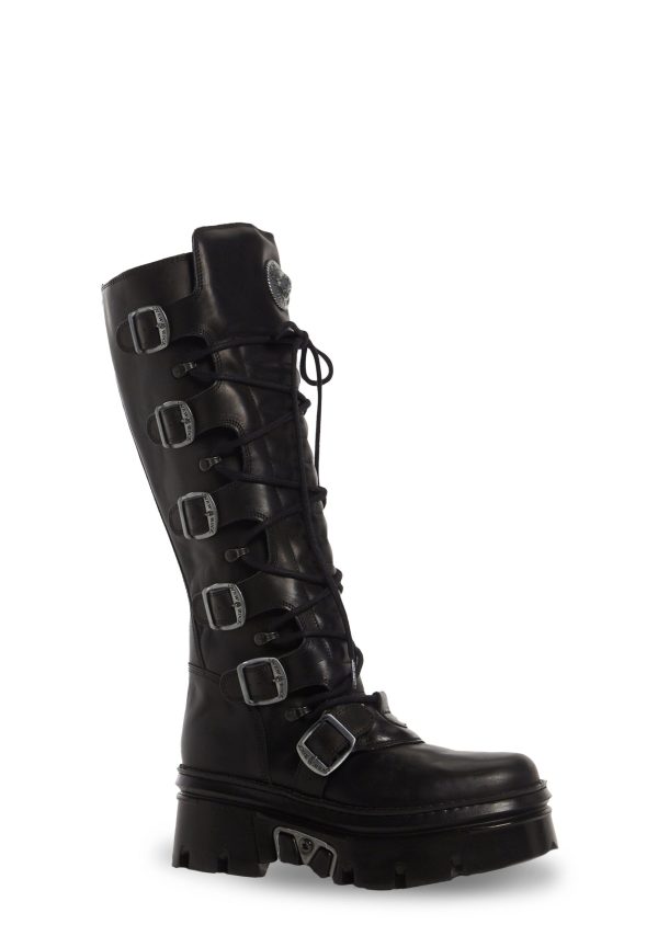 M-WALL272-S1 Leather Knee High Boots - Image 2