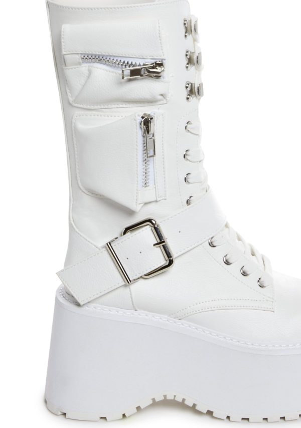 Obsidian Platform Zip-Up Boots - White - Image 2