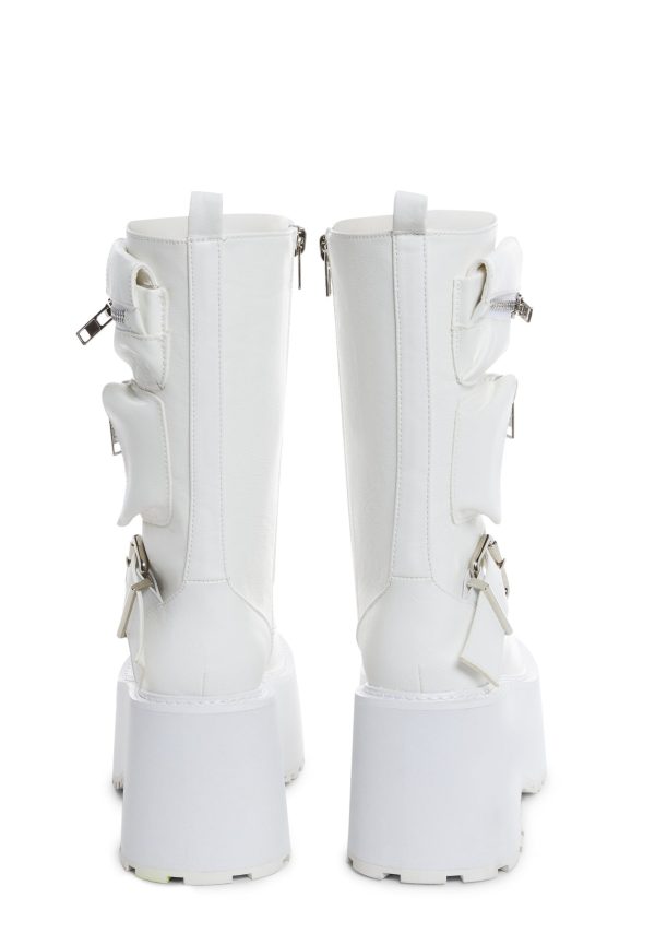 Obsidian Platform Zip-Up Boots - White - Image 4
