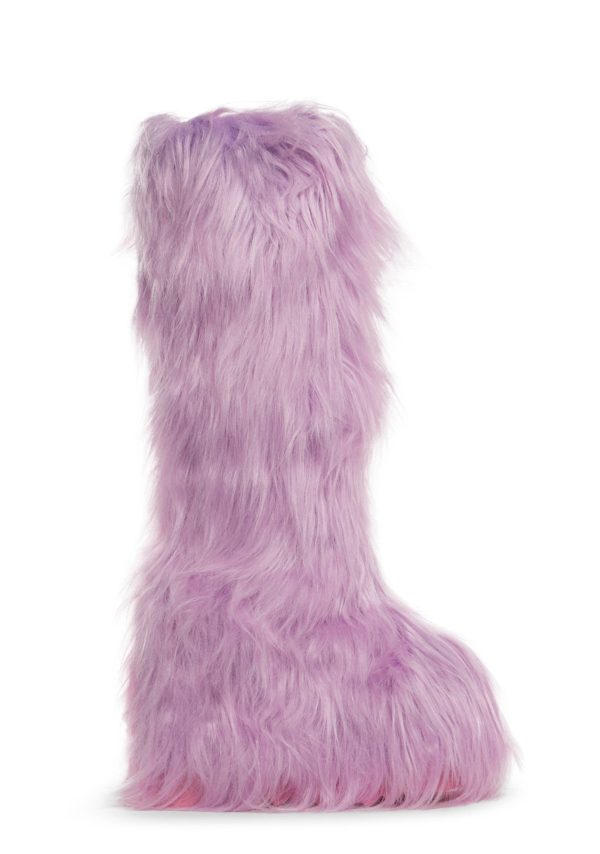 Liquid Rhythm Faux Fur Boots - Pink - Image 3