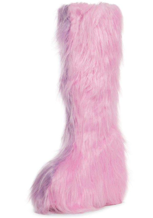 Liquid Rhythm Faux Fur Boots - Pink - Image 2