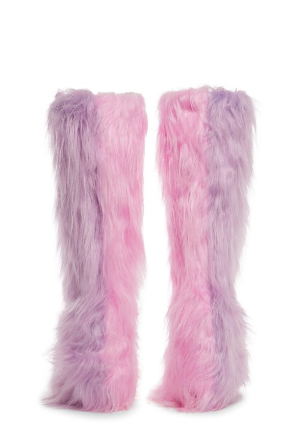 Liquid Rhythm Faux Fur Boots - Pink - Image 4