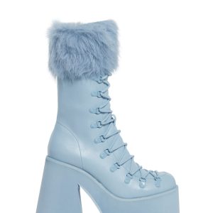 Snow Bunny Lace-Up Boots - Blue