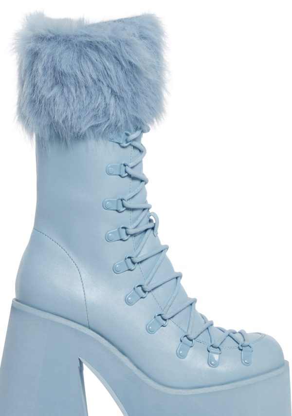 Snow Bunny Lace-Up Boots - Blue - Image 2