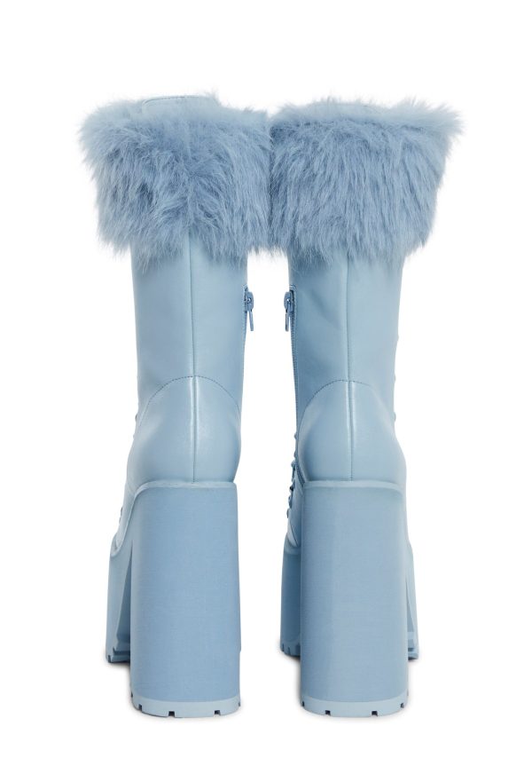 Snow Bunny Lace-Up Boots - Blue - Image 4