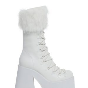 Snow Bunny Lace-Up Boots - White