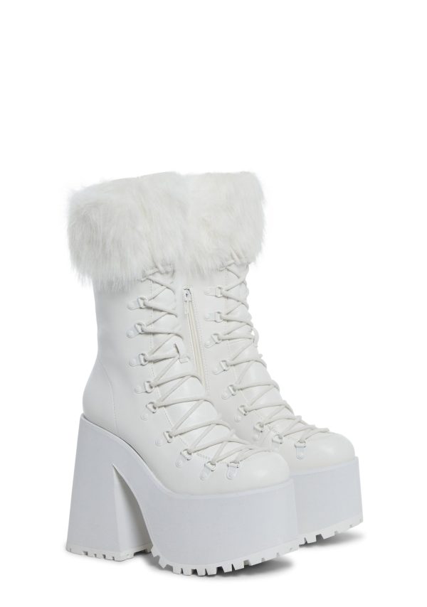Snow Bunny Lace-Up Boots - White - Image 4