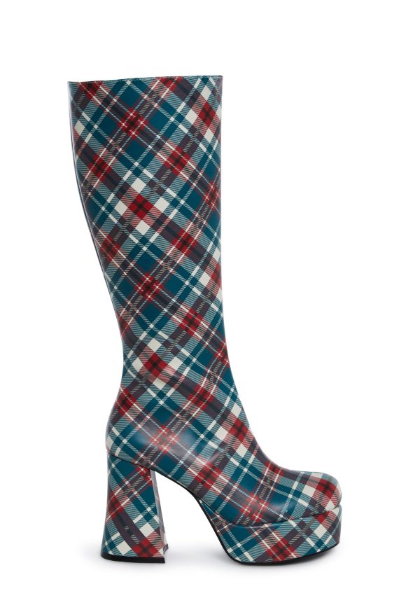 Flirty Flair Go Go Boots - Plaid