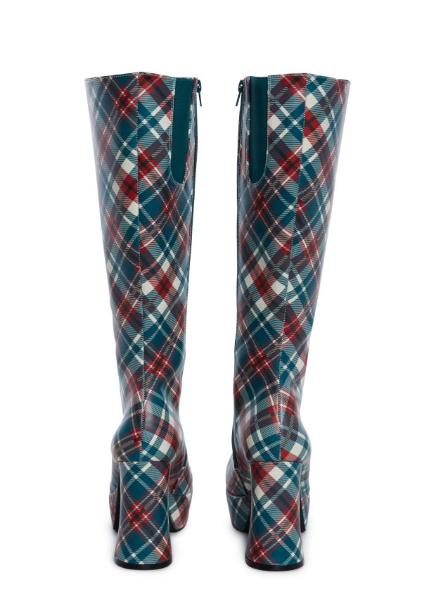 Flirty Flair Go Go Boots - Plaid - Image 4
