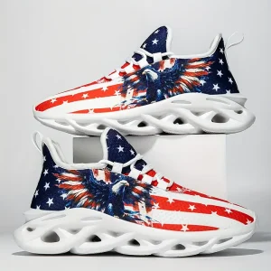 Sports Shoes With The Design Of The Flag And Eagle Patterns
