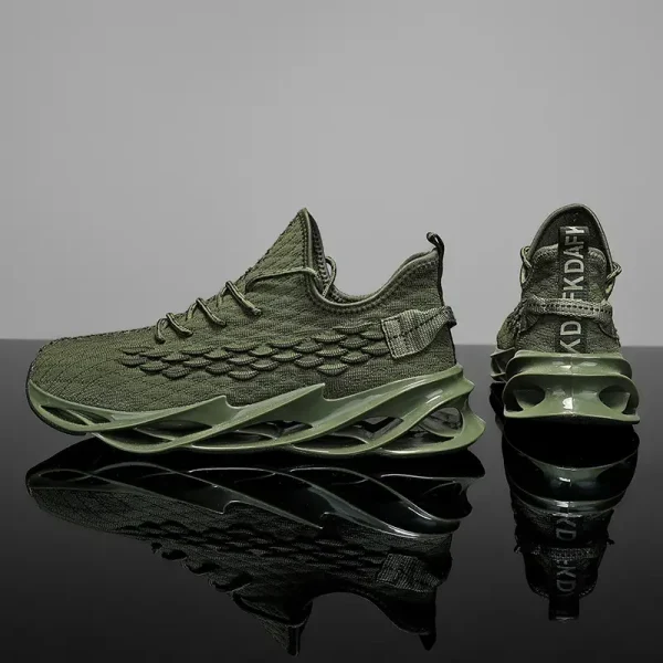 Breathable Mesh Shoes - Slip-Resistant Rubber Sole Low-Top Lace-Up Design - Image 2