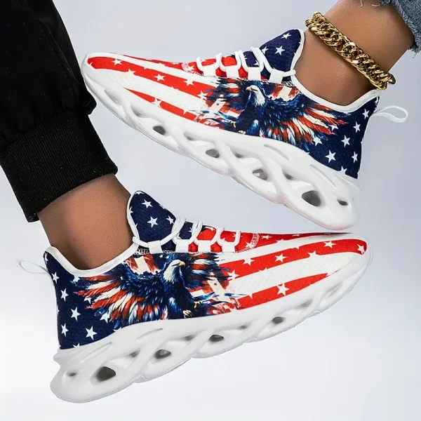 Sports Shoes With The Design Of The Flag And Eagle Patterns - Image 2