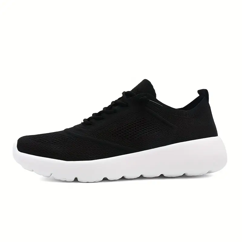 Breathable Knit - Black Sneakers with White Accents