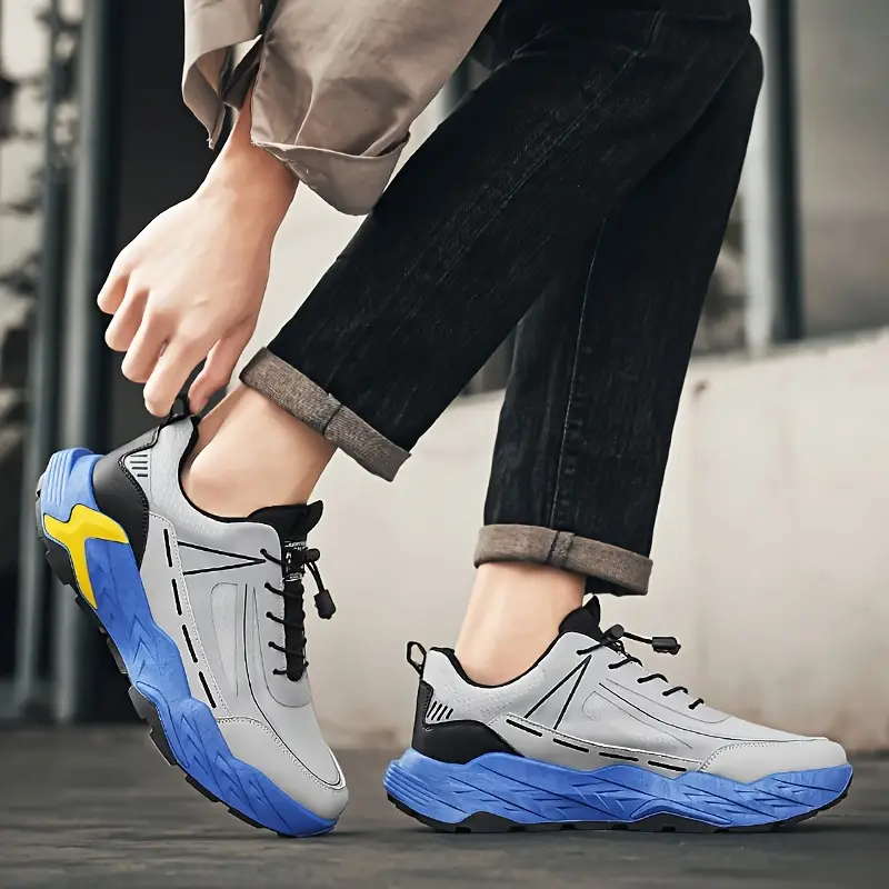 Stylish Thick Sole Sneakers - Shock-Absorbing Comfortable Elastic Closure Shoes - Image 2