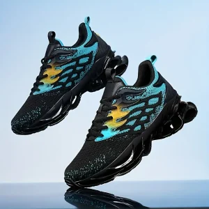 Lightweight Breathable Running Shoes - Knit Fabric Upper & TPU Sole