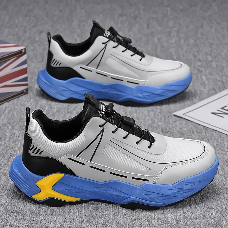 Stylish Thick Sole Sneakers - Shock-Absorbing Comfortable Elastic Closure Shoes